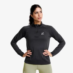 Focus Half-zip Seamless Top Naiset